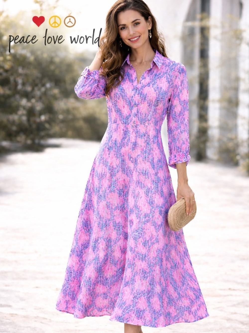 Peace Love World,Gorgeous,Oversized Twirl-able,Fun,Excellent Condition,Size XS